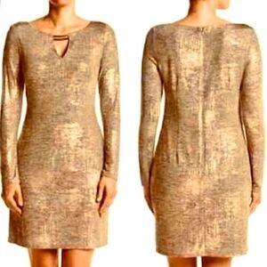 VINCE CAMUTO METALLIC JACQUARD SHEATH DRESS 6 NWT